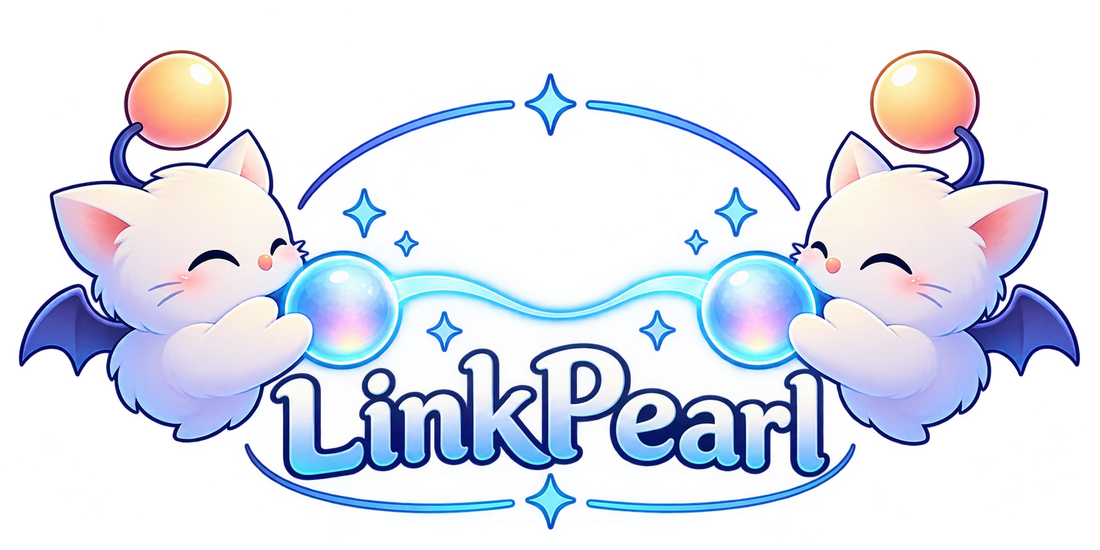 Linkpearl: two moogles linked by pearls